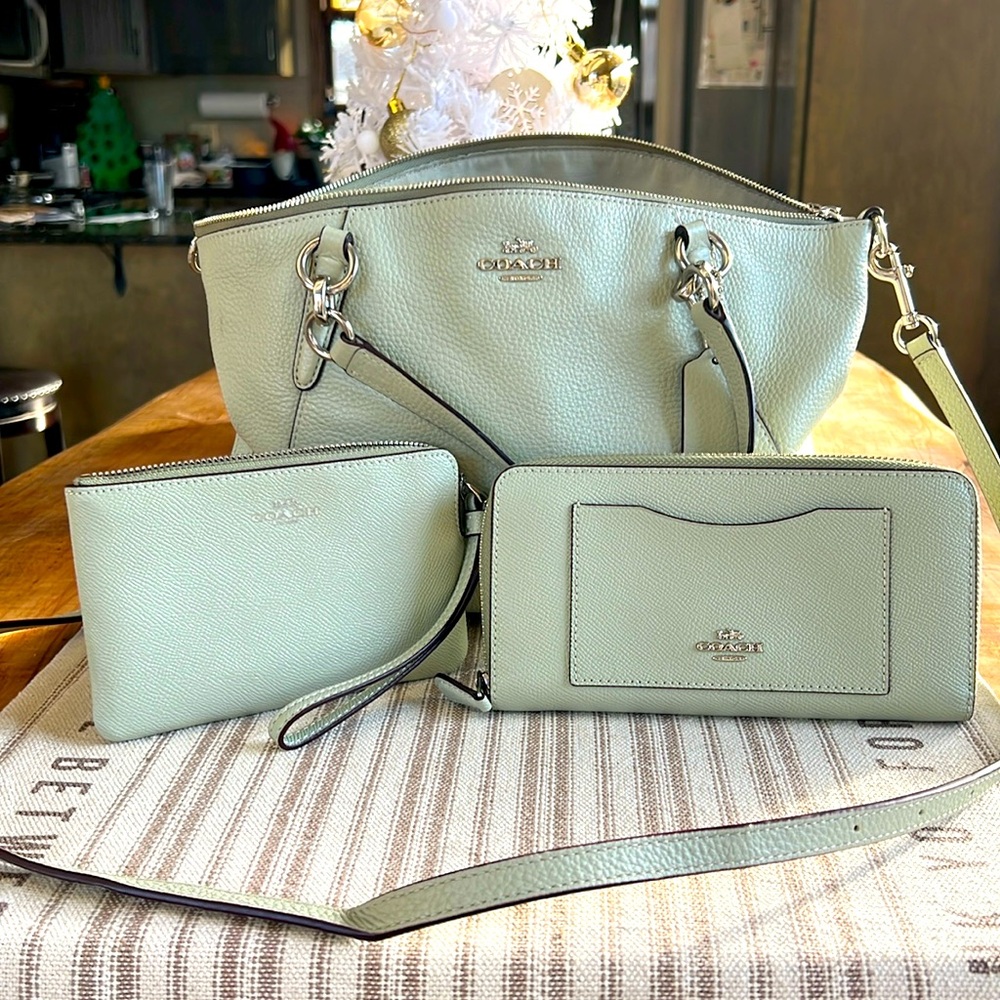 Seafoam Green Bundle! Purse, Wristlet and Full-size Wallet